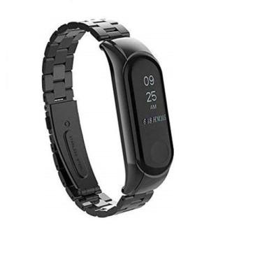 Imagem de Pulseiras NSmart em aço 3 elos compatível com MI Band 4 ou 3 + Películ