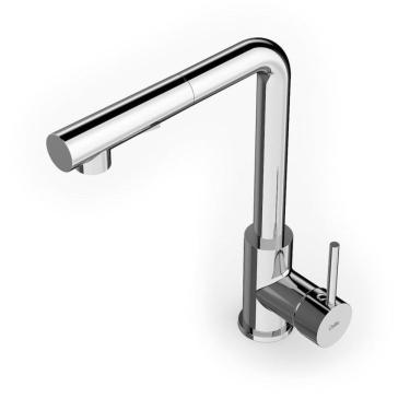 Imagem de Kit com 2 Monocomando para Cozinha de Mesa Bica Extraível "l" com 2 Funções Prática Celite Cromado