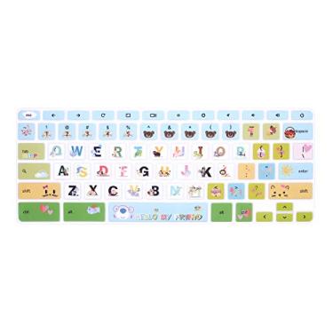 Imagem de HRH Capa de teclado para Samsung Chromebook 4 3 XE310XBA XE500C13 XE501C13 29.5 cm/Chromebook 4 39.6 cm XE350XBA/Chromebook 2 XE500C12/Chromebook Plus V2 2-em-1 XE520QAB XE521QAB 12.2, Cartoon Animal