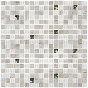 Imagem de Pastilha de vidro D335 - DIAMOND BEGE/BRANCO 30x30cm - GLASS MOSAIC