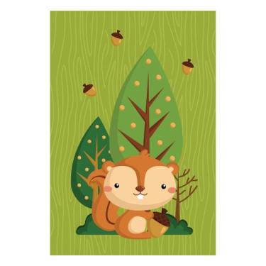 Imagem de Placa Decorativa Infantil Esquilo e Nozes 30x40cm - Quartinhos