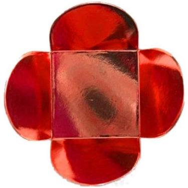 Imagem de Forminha para Doces 4 Pétalas (4cm x 4cm x 3cm) Vermelha 50 unidades A
