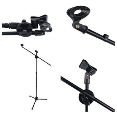 Imagem de Pedestal Suporte Para 2 Microfones Sm01 Ferro Preto Royal Kl