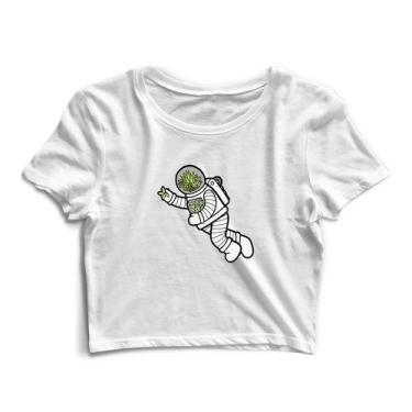 Imagem de Blusa Blusinha Cropped Tshirt Camiseta Feminina Astronauta Vegetal - G