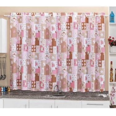 Imagem de cortina para cozinha bule em tecido oxford 2,40x1,50 - B.F CONFECÇÕES