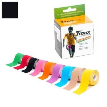 Imagem de Fita Kinésio Bandagem Adesiva Funcional Profissional Tmax, Preto