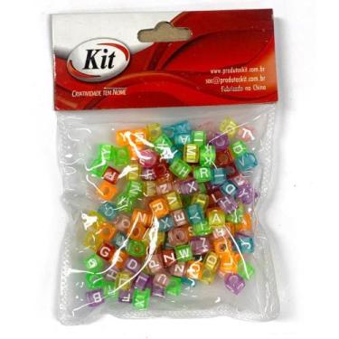 Imagem de Miçanga Conta Dado Letras 6X6MM 25G 1 - KIT