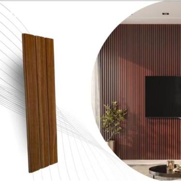 Imagem de 10 Placas Adesivas Painel Madeira Ripada Montavel 45x11 Mdf - STG, CAS