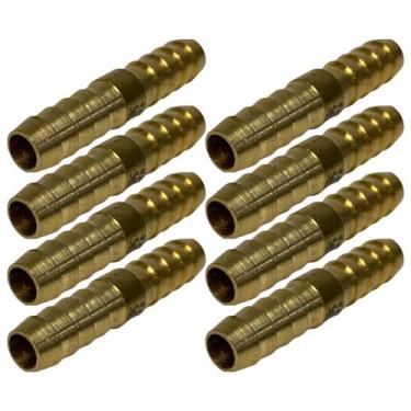 Imagem de 8 Emenda De Latão Mangueira 3/8 10mm Espiga União Ar Agua - STORE AUTO
