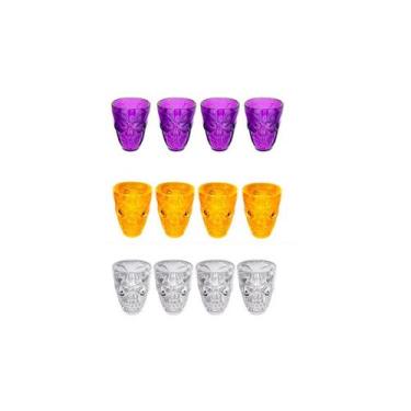Imagem de Copo Dose Shot Halloween Caveira 4 unidades - MC PRESENTES, Roxo