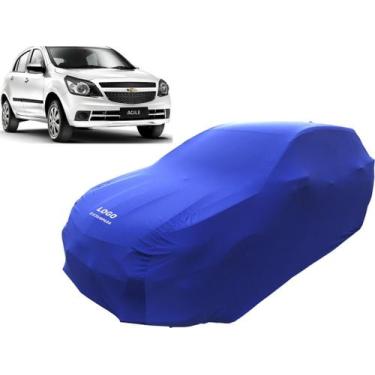 Imagem de Capa Para Cobrir Carro Chevrolet Agile Tecido Helanca - Mz, Azul