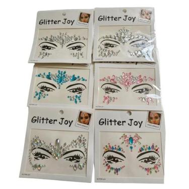 Imagem de kit c/6 Adesivo Carnaval Pedras Tipo Strass Rosto Maquiagem - sm decor