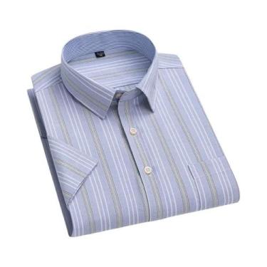 Imagem de Camisa Oxford Xadrez Masculina Plus Size - Manga Curta 100% Algodão, 3