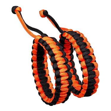 Imagem de XHUUU 2 peças pulseiras de corda trançada de sobrevivência ao ar livre para homens mulheres combinando à distância amizade unissex ajustável, 8 inch, Metal, sem pedra