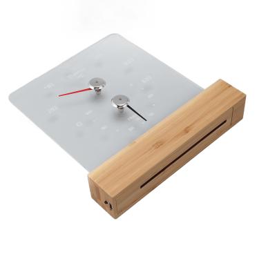 Imagem de Sauna Termômetro Termômetro 2 Em 1 Higrômetro Com Base de Madeira Clara LED Higrotermógrafo Autônomo Montável na Parede (Celsius 0℃-120℃)