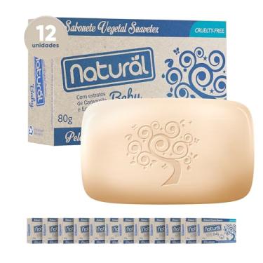 Imagem de NATURAL Combo Sabonete Baby Natural com Extrato de Camomila e Erva Cidreira - Kit com 12 Unidades - Cuidado Suave para a Pele do Bebê