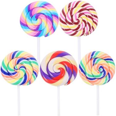 Imagem de NUOBESTY 5 berloques de pirulito de argila, lindo enfeite de doces, pirulito, pirulito, acessórios de artesanato para chaveiro