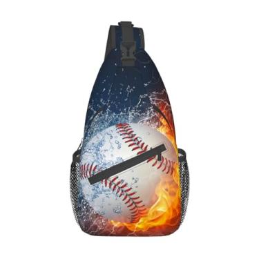 Imagem de VOOHDDY Bolsa tiracolo para homens e mulheres, mochila de viagem, trilhas, bolsa tiracolo no peito, casual, mochila esportiva, Bola de beisebol legal, One Size, Legal