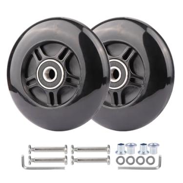Imagem de WHEELGOO Kit de reparo de rodas de substituição de malas de poliuretano com rolamentos ABEC-7 e eixos de 6 mm para carrinho de mão (85 x 24 mm)