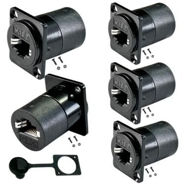 Imagem de PENGLIN Acoplador RJ45 CAT6A tipo D, conector de montagem em painel RJ45 blindado, acoplador de alimentação Ethernet fêmea/fêmea compatível com CAT6A/CAT6/CAT5E/CAT5