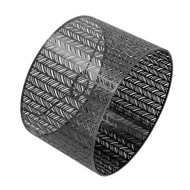 Imagem de Tambor Abajur Oco Em Formato de Folha, Abajur Decorativo de Metal para Mesa, Parede, Teto (Preto)