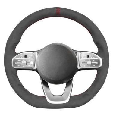 Imagem de MEWANT Capa de volante respirável costurada à mão personalizada para Mercedes Benz A-Class/C-Class/CLA-Class/CLS-Class/E-Class/G-Class/GLA-Class/GLB-Class/GLC-Class/GLE-Class/S-Class Feito de
