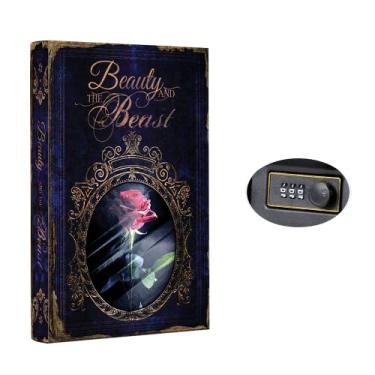 Imagem de Caixa de livro SAFEFake – Cofre pequeno com fechadura de combinação – Cofre oculto à vista – Cofre de diversão – Cofres secretos (Bela Fera) (Grande)