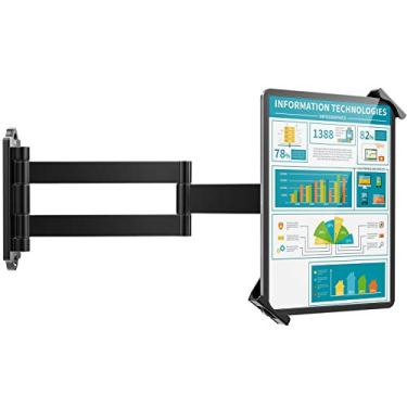 Imagem de AboveTEK Suporte de parede para tablet – Serve para tablets de 7 a 11 polegadas, incluindo iPad, Galaxy Tab, Slate, Fire e mais – Trava e chave de segurança antifurto – Suporte giratório articulado de