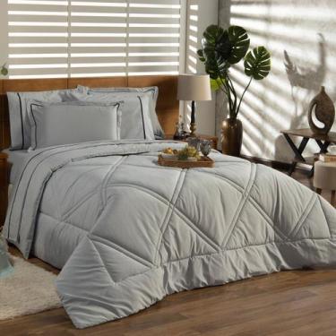 Imagem de Kit Edredom Cobertor CASAL PADRÃO 03 Peças Milano Dupla Face Liso Teci