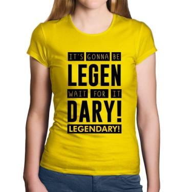Imagem de Baby Look Algodão It's gonna be Legendary - Foca na Moda, Amarelo, G