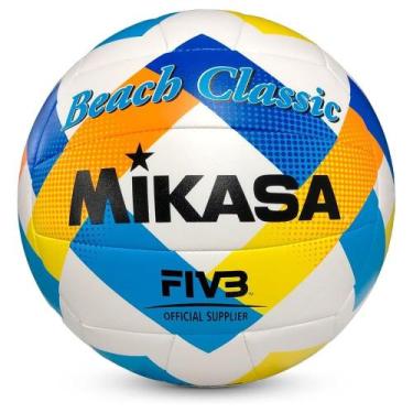 Imagem de Bola de Vôlei de Praia BV543-Y Branco Amarelo e Azul Mikasa