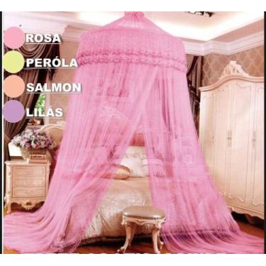 Imagem de Mosquiteiro de teto casal gigante renda bordada aro 1m altura 3,50m ro