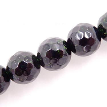 Imagem de Malahill Contas de pedras preciosas facetadas para fabricação de joias, vendidas por saco, 5 fios internos (pedra de areia verde, 6 mm)