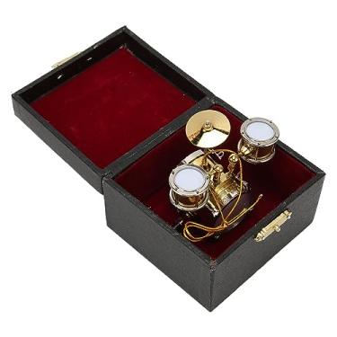 Imagem de Decoração de de Tambor Em Miniatura Replica de Ornamento Decoração de de Com Caixa de Suporte para Amantes da Música