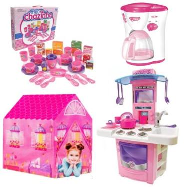 Imagem de Brinquedo Cafeteira Expresso Barraca Cozinha e Hora do Chá - DM Toys