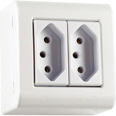Imagem de Caixa De Sobrepor Com 2 Tomadas 2p+t 20 A 250 V Tramontina Lizflex Bra