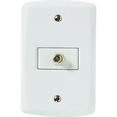 Imagem de Conjunto 4x2 Com 1 Tomada Tv/sat Coaxial Tramontina Lux2 Branco Tramon