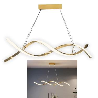 Imagem de Lustre Luminaria Pendente Molecular DNA 36W Iluminaçao Moderna Espiral Luxo Decoraçao