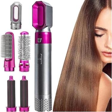 Imagem de Escova Secadora 5 em 1 Elétrica, Alisa, Modela, Seca, Baby Liss, Ar Quente, Pente modelador de Cabelos , Com tecnologia Ions que dá Brilho Natural e Volume Perfeito, Revestimento Ceramico Evitando Frizz