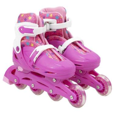 Imagem de Patins Infantil + Capacete + Acessórios 36-39 Rosa