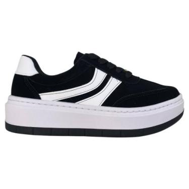 Imagem de Tenis Feminino Flatform Vizzano 1437205, Preto, Branco, 36