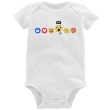 Imagem de Body Bebê Reações Facebook Eita! - Foca na Moda, Branco, G