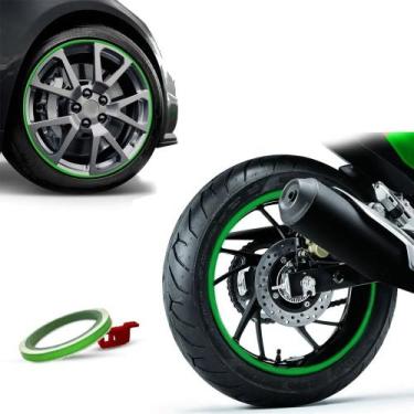 Imagem de Fita Friso Adesivo Refletivo Para Roda Moto Carro Bicicleta - Lagos Im