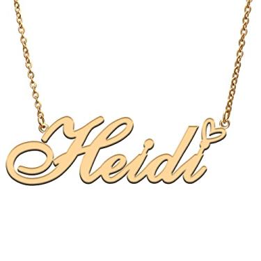 Imagem de RONKAH Colar de nome personalizado personalizado com coração colar de nome personalizado para mulheres colar de moda pessoal melhor presente para menina, mãe, filha, amizade, Natal, aniversário,