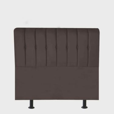 Imagem de Cabeceira Estofada Kiara 120cm Viúva Solteirão Para Cama Box Quarto Suede Marrom - Ahz Móveis