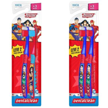 Imagem de Kit 2 Escovas De Dentes Liga Da Justiça -3 Anos -Dentalclean