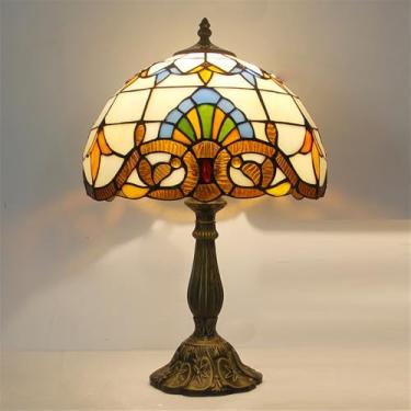 Imagem de Lâmpada de mesa vintage americana LED Luxo Criatividade Sala de estar Estudo Quarto Lâmpada de cabeceira Villa Hotel Cor Vidro Mesa Luz (Estilo 5)