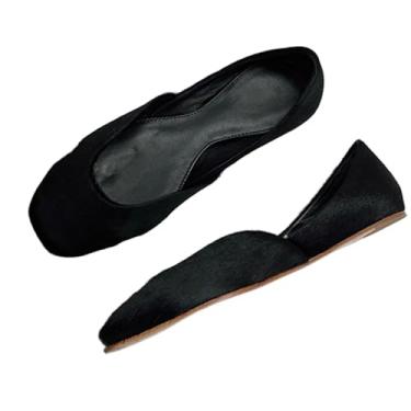 Imagem de Mocassins femininos elegantes elegantes de couro genuíno de crina de cavalo de verão 2025, Camurça, 38