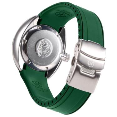 Imagem de Pulseira de relógio StrapXPro (SBX1A) de 20 mm com extremidade curva de borracha para relógios de mergulho automáticos Seiko Prospex MM200/MM200GMT SPB187, SPB299, SPB381, etc. (verde com fecho