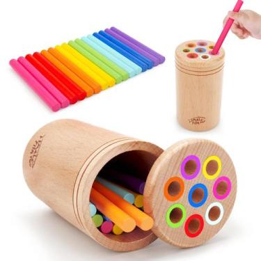 Imagem de Classificação de cores Montessori Toy SMALL FISH para crianças de 1 a 